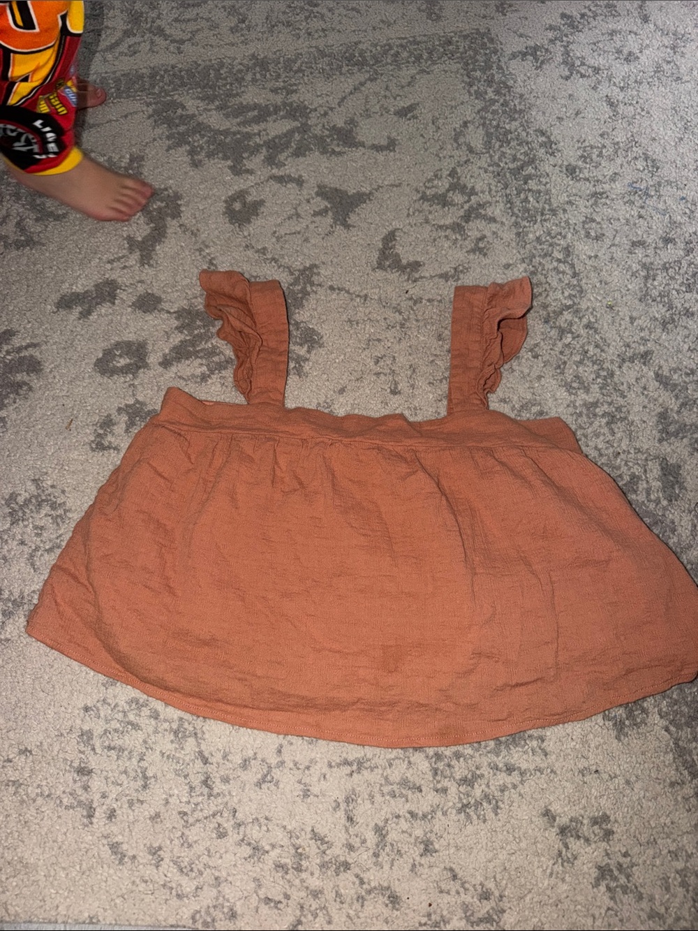 Rust Ruffle-Strap Top